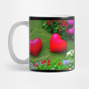 Valentine Wall Art - Together in the garden of love - Unique Valentine Fantasy Planet Landsape - Photo print, canvas, artboard print, Canvas Print and T shirt Mug